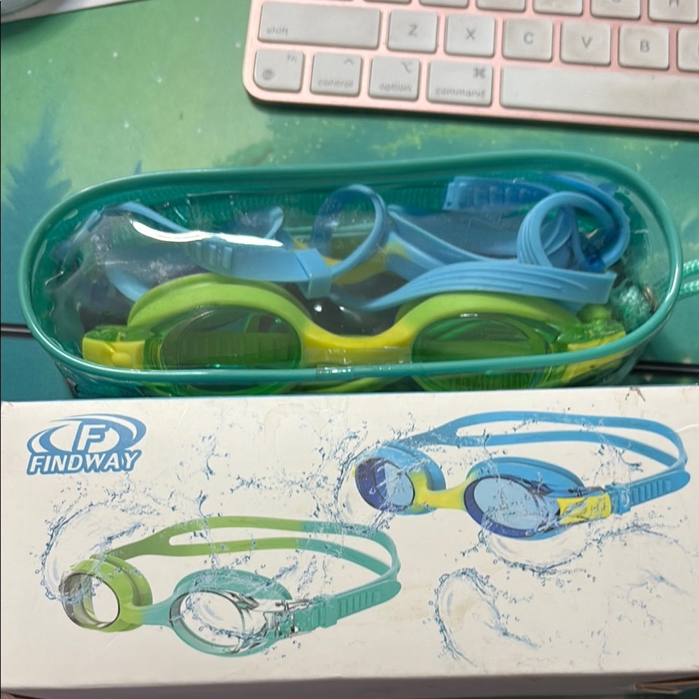 Kids Swim Goggles - Blue and Green